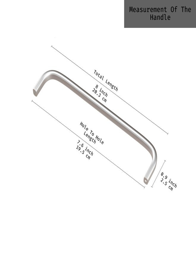 Atlantic Stainless Steel Capsule D Dwawer Cabinet Pull Handle 8 Inch (Total Length 200 Mm, Hole To Hole 195 Mm, Twotone Finish) Pack Of 12 Pieces - Image 2